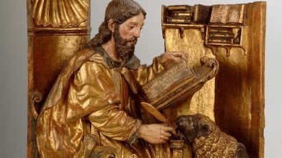 Atribuido a Felipe Bigarny (Felipe de Borgoña). San Marcos (Los cuatro Evangelistas). 1501-1525. © Museo Nacional de Escultura. Foto: Javier Muñoz y Paz Pastor.