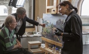 Visita de Hans Rudolf Gerstenmaier al taller de restauración del Museo del Prado tras la recepción de las obras donadas. Foto © Museo Nacional del Prado.