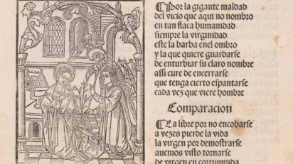 Detalle de una página del 'Cancionero de Zaragoza' de 1492 o la 'Vita Christi' de Íñigo de Mendoza.