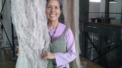 Artist and poet Cecilia Vicuna at Museno Nacional de Bellas Artes, Chile. http://radio.uchile.cl/wp-content/uploads/2015/01/Retrato-Cecilia-Vicu%C3%B1a.jpg