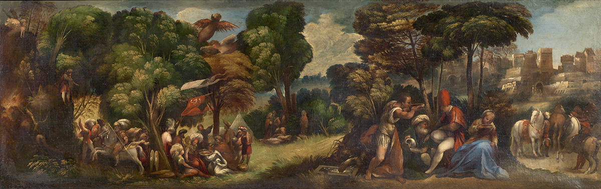 Dosso Dossi. 'Eneas y las harpías' (detalle), s XVI.