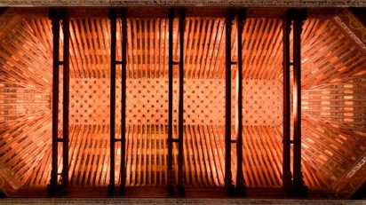 Artesonado del Museo Sefardí de Toledo.