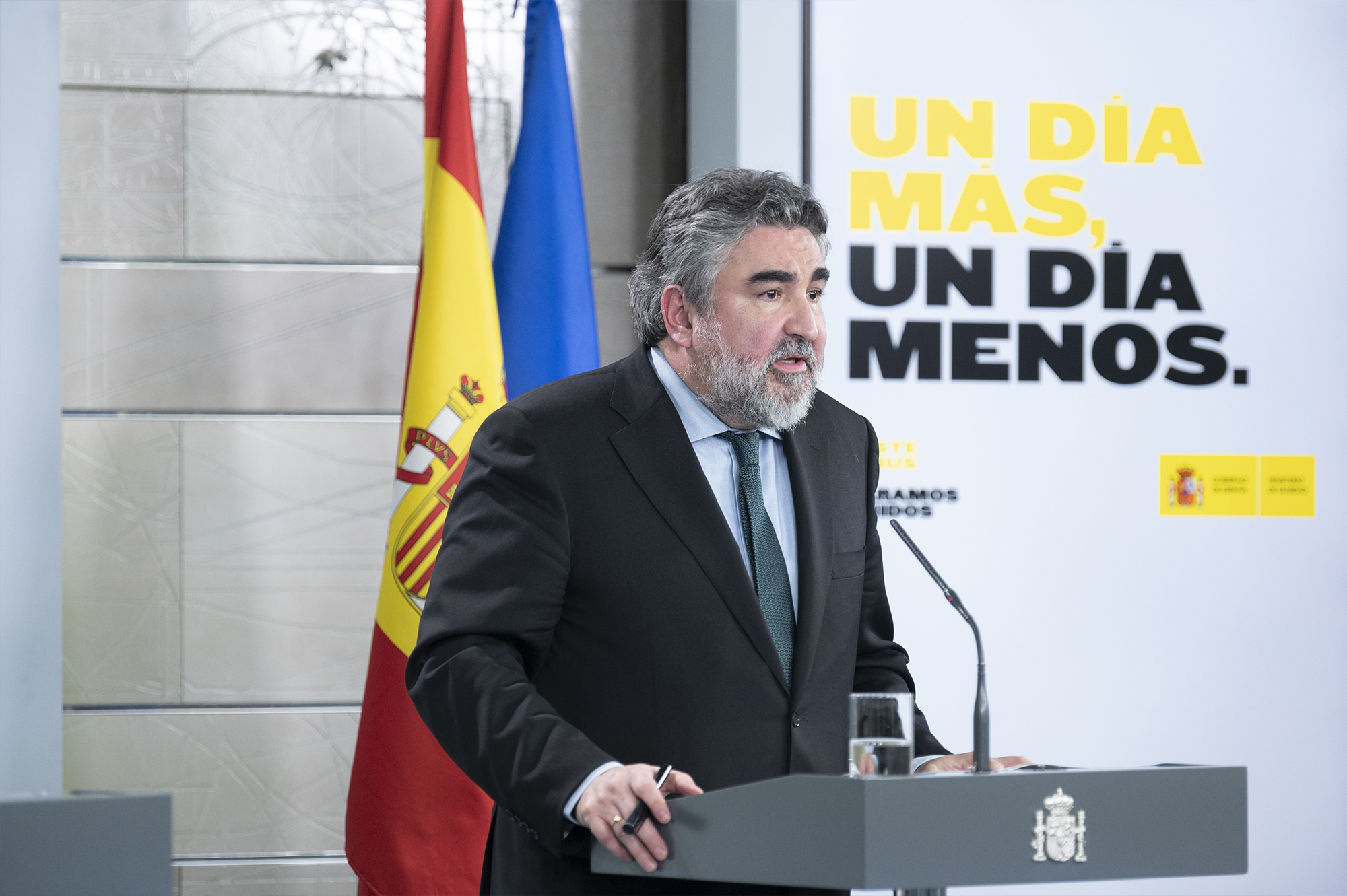 Intervención del ministro de Cultura y Deporte, José Manuel Rodríguez Uribes. Pool Moncloa / Borja Puig de la Bellacasa.