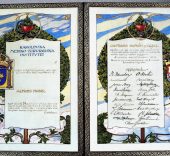 Diploma del Premio Nobel concedido a Santiago Ramón y Cajal, 1906.