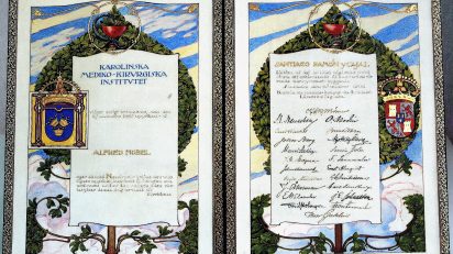 Diploma del Premio Nobel concedido a Santiago Ramón y Cajal, 1906.
