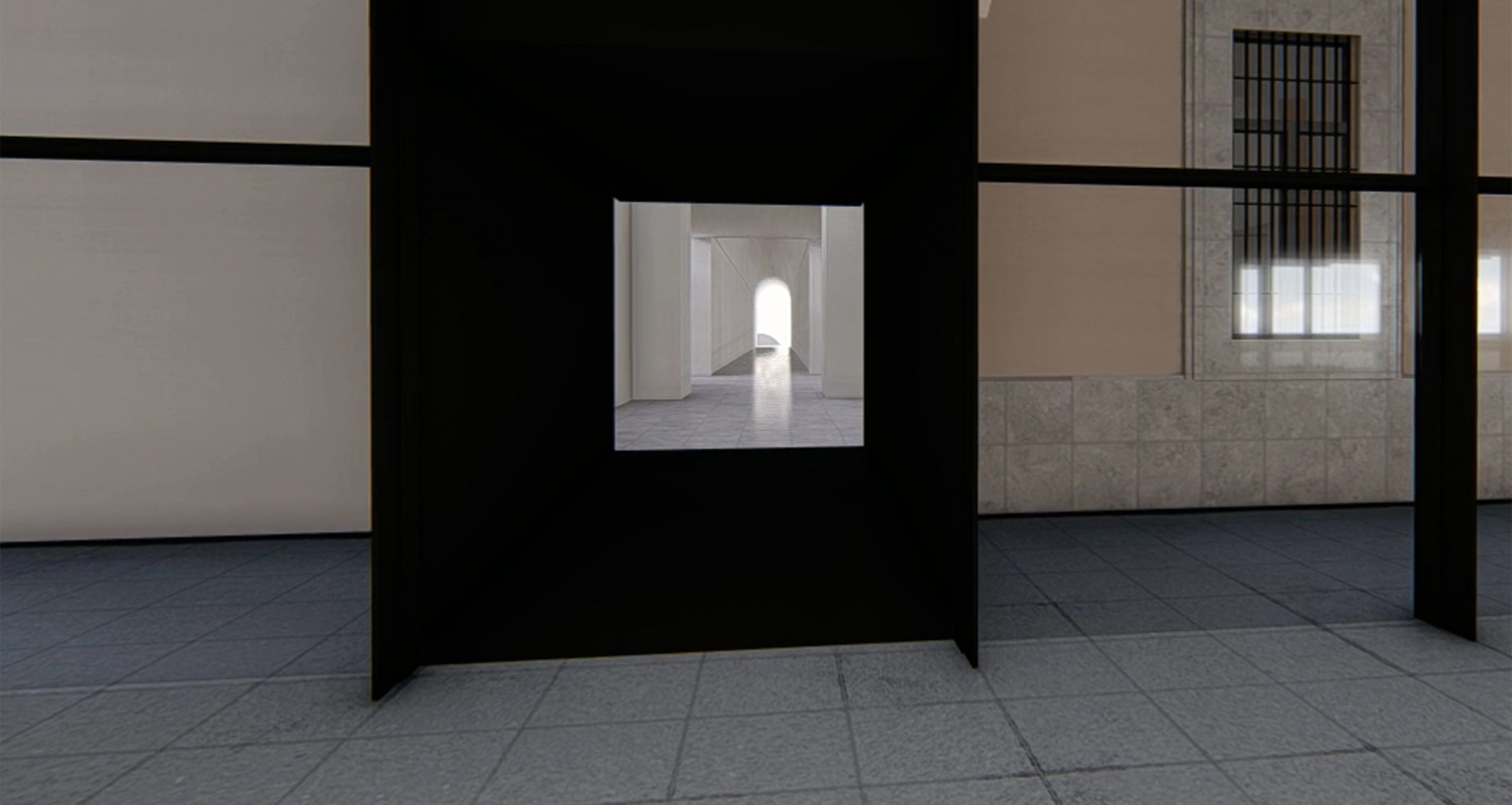 Recreación del acceso a las futuras salas desde Edificio Nouvel.