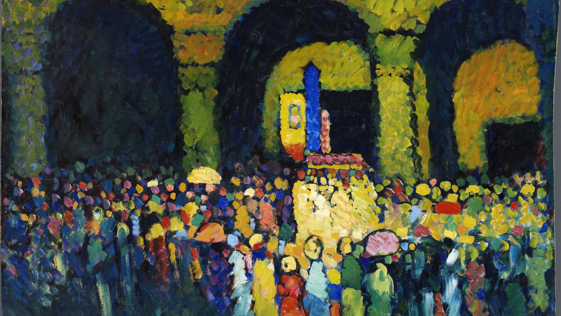 Wassily Kandinsky. 'La Ludwigskirche en Múnich', 1908. Colección Carmen Thyssen-Bornemisza. © Wassily Kandinsky, VEGAP, Madrid.