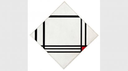 Piet Mondrian, Lozenge Composition with Eight Lines and Red (Picture no. III), 1938. Fondation Beyeler, Riehen/Basel, Beyeler Collection.