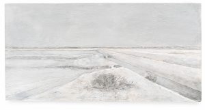 Carmen Laffón. 'La Sal, Salinas de Bonanza, Sanlúcar de Barrameda', Relieve. 30,5 x 61 cm. © Claudio del Campo.