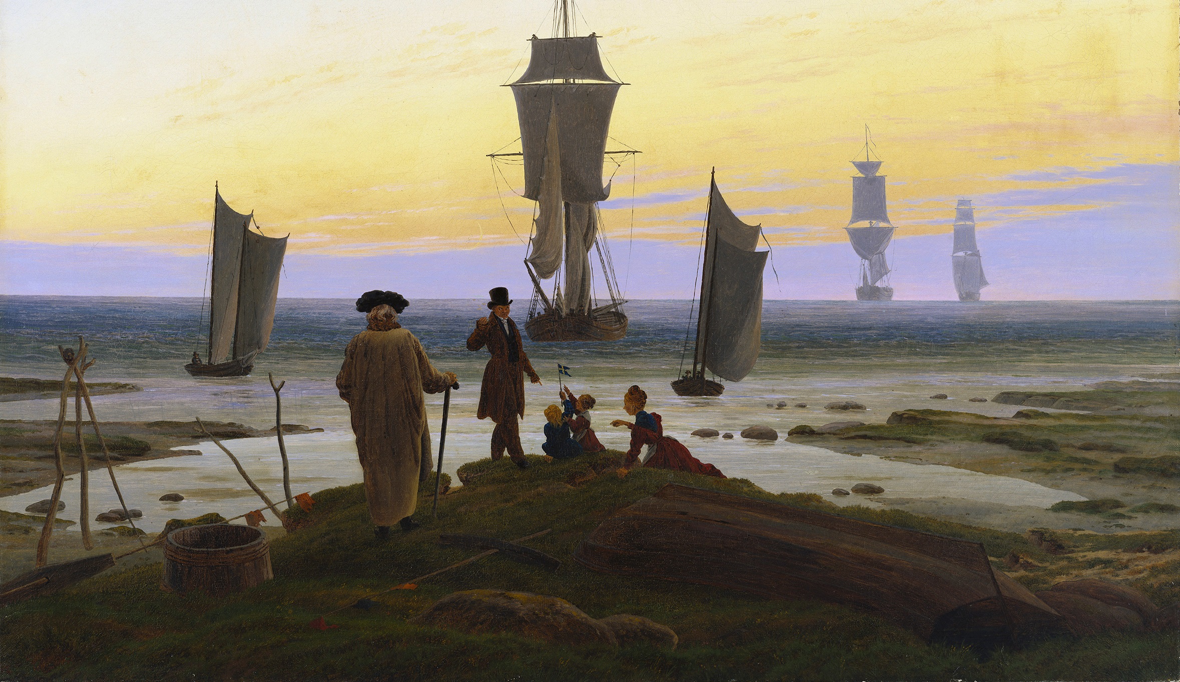 Caspar David Friedrich. 'Las tres edades' (Die Lebensstufen); también 'Las edades de la vida', h. 1834. Leipzig, Museum der bildenden Künste.