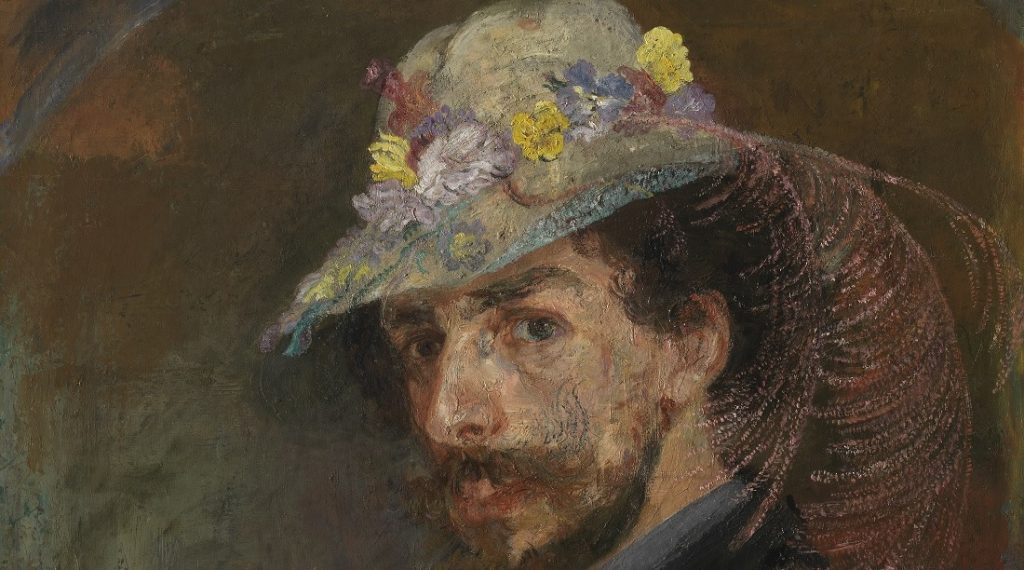 James Ensor - Self portrait with flower hat-Mu.ZEE,. www.lukasweb.be – Art in Flanders, foto Hugo Maertens.