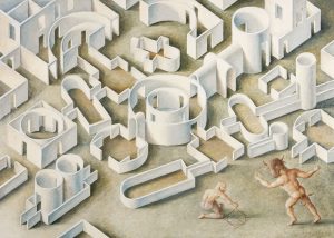 Exposición 'Guillermo Pérez Villalta. El arte como laberinto'. 'Dédalo y el minotauro', 2017. Nueva Colección Pilar Citoler. © Guillermo Pérez Villalta. VEGAP, Madrid 2020.