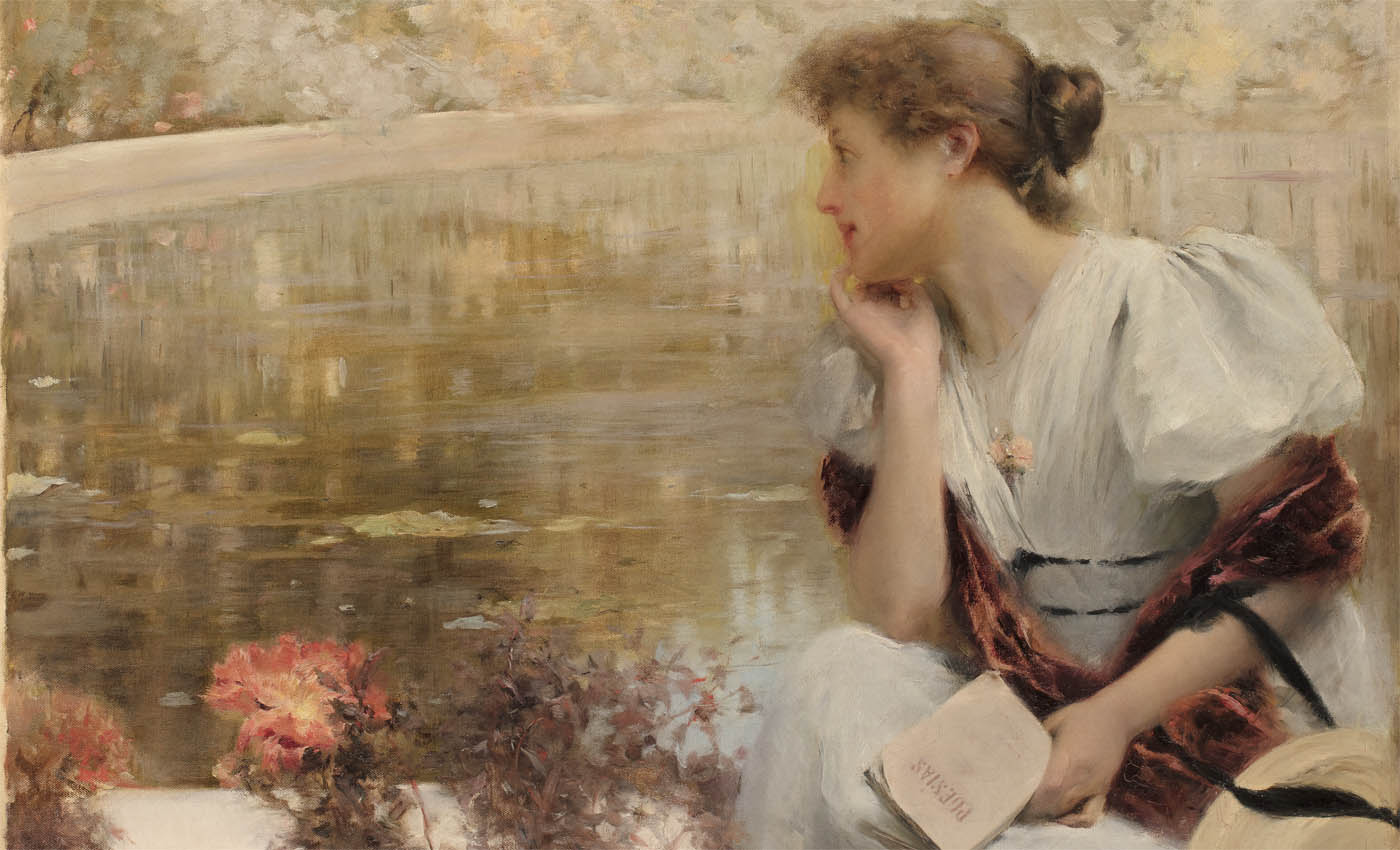 Josep Maria Tamburini i Dalmau, 1856-1932. 'Melancholy', 1905, Oil on canvas 66 x 82 cm.