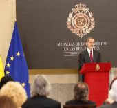 El Rey durante su intervención tras la entrega de las Medallas de Oro al Mérito de las Bellas Artes. © Casa de S.M. el Rey.