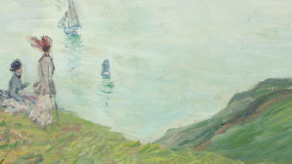 Fragmento de 'Acantilados en Pourville' (1882), de Claude Monet.