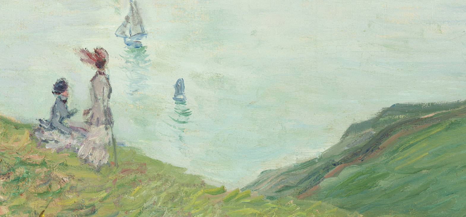 Fragmento de 'Acantilados en Pourville' (1882), de Claude Monet.