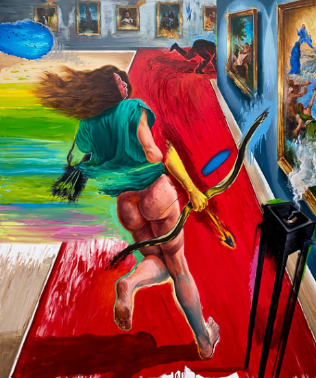 'Cazadora'. Juana González. 2020. Óleo sobre lienzo. 200 x 170 cm.