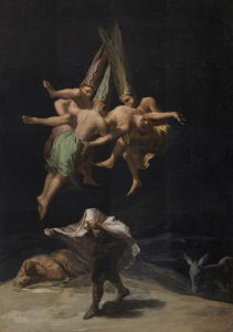 Francisco de Goya. Vuelo de brujas, 1797-1798. Óleo sobre lienzo, 43,5 × 30,5 cm. Madrid, Museo Nacional del Prado, © Photographic Archive. Museo Nacional del Prado. Madrid.