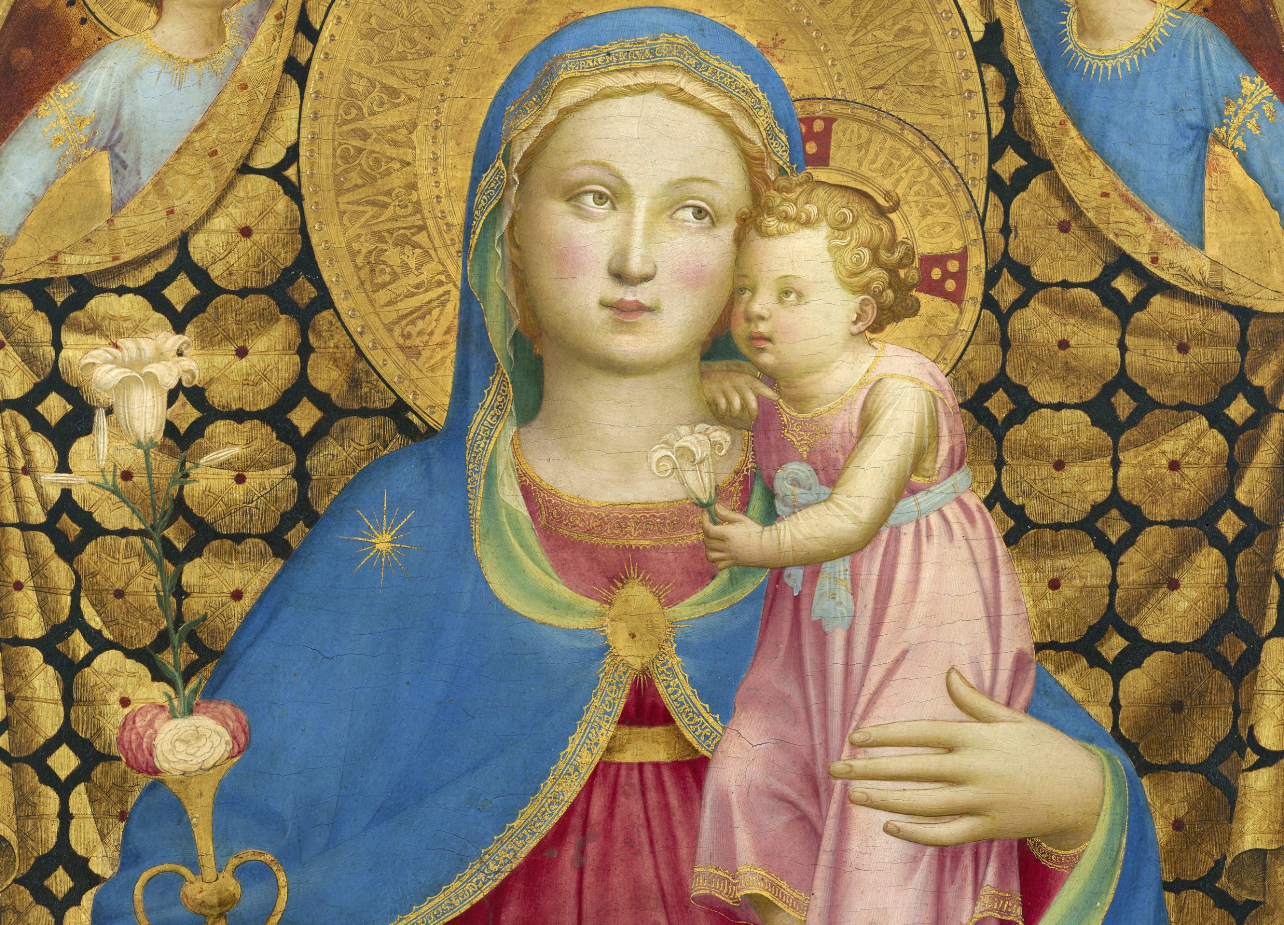 Fra Angelico. La Virgen de la Humildad (detalle), hacia 1433-1435. Colección Thyssen-Bornemisza, en depósito en el Museu Nacional d'Art de Catalunya.