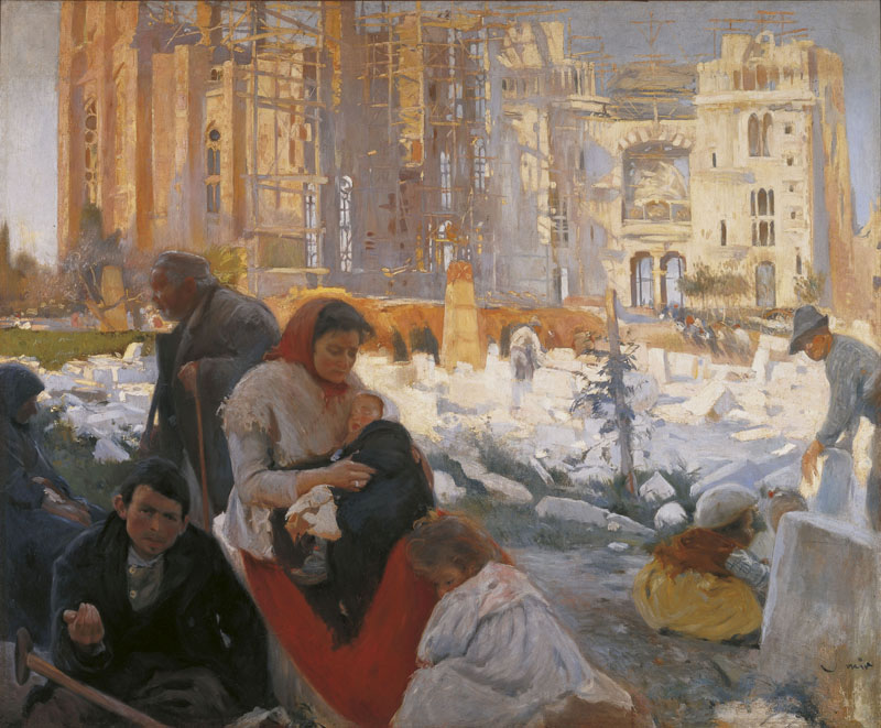 Joaquim Mir. La catedral de los pobres, c. 1898. Colección Carmen Thyssen-Bornemisza en depósito gratuito en el Museu Nacional d’Art de Catalunya, 2004. 