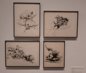 Originales de Frank Frazetta. Foto: Alfonso Bueno.