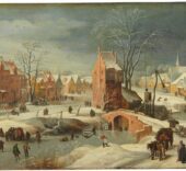 'Paisaje nevado' Atribuido Brueghel el Joven, Jan Procedencia: Adscrita al Museo del Prado, procedente de la Comisaría General del Patrimonio Artístico Nacional, 1941.