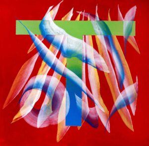 José Manuel Broto. 'S.T.' , 2022. 100 x 100 cm. Acrílico / Tela. Foto cortesía de la Galería Fernández-Braso.