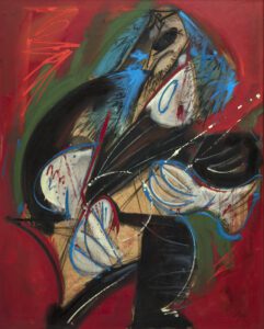 'Rockero'. 1993. Óleo sobre conglomerado, 100 x 81 cm. Colección Álvaro Delgado Gal.