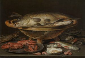 Bodegón con pescado. Clara Peeters, 1612-1621.