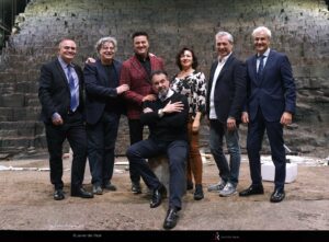 Joan Matabosch, Hugo de Ana, Piotr Beczala (Radamés), Krassimira Stoyanova (Aida), Nicola Luisotti (director) e Ignacio García-Belenguer (director general). Sentado, delante, Carlos Álvarez (Amonasro). Foto: © Javier del Real | Teatro Real.