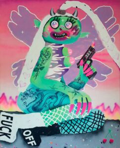 BEL FULLANA. 'Virgo 333' (2022). Óleo, acrílico y spray sobre llienzo. 140 x 114 cm.