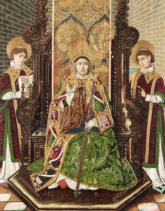 Martín Bernat. San Blas entre San Vicente y San Lorenzo. c.1480-1495, pintura sobre tabla. 144 x 114 cm. Foto: Javier Broto.