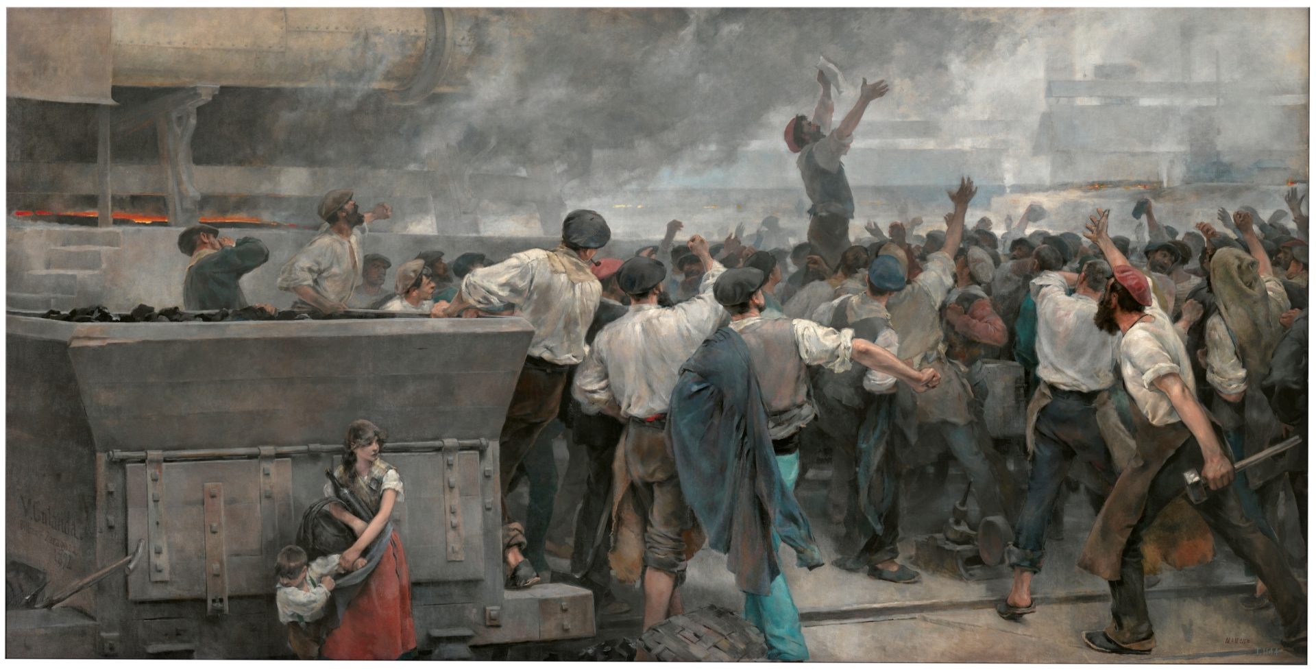 Vicente Cutanda y Toraya, 'Una huelga de obreros en Vizcaya', 1892. Madrid, Museo Nacional del Prado.