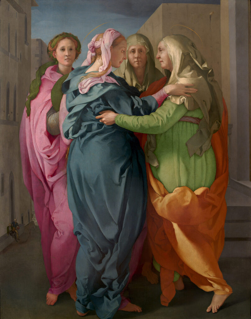 "La Visitación", Jacopo Carucci. Hacia 1528. Iglesia parroquial de San Michele Arcangelo de Carmignano (Prato), Diócesis de Pistoia.