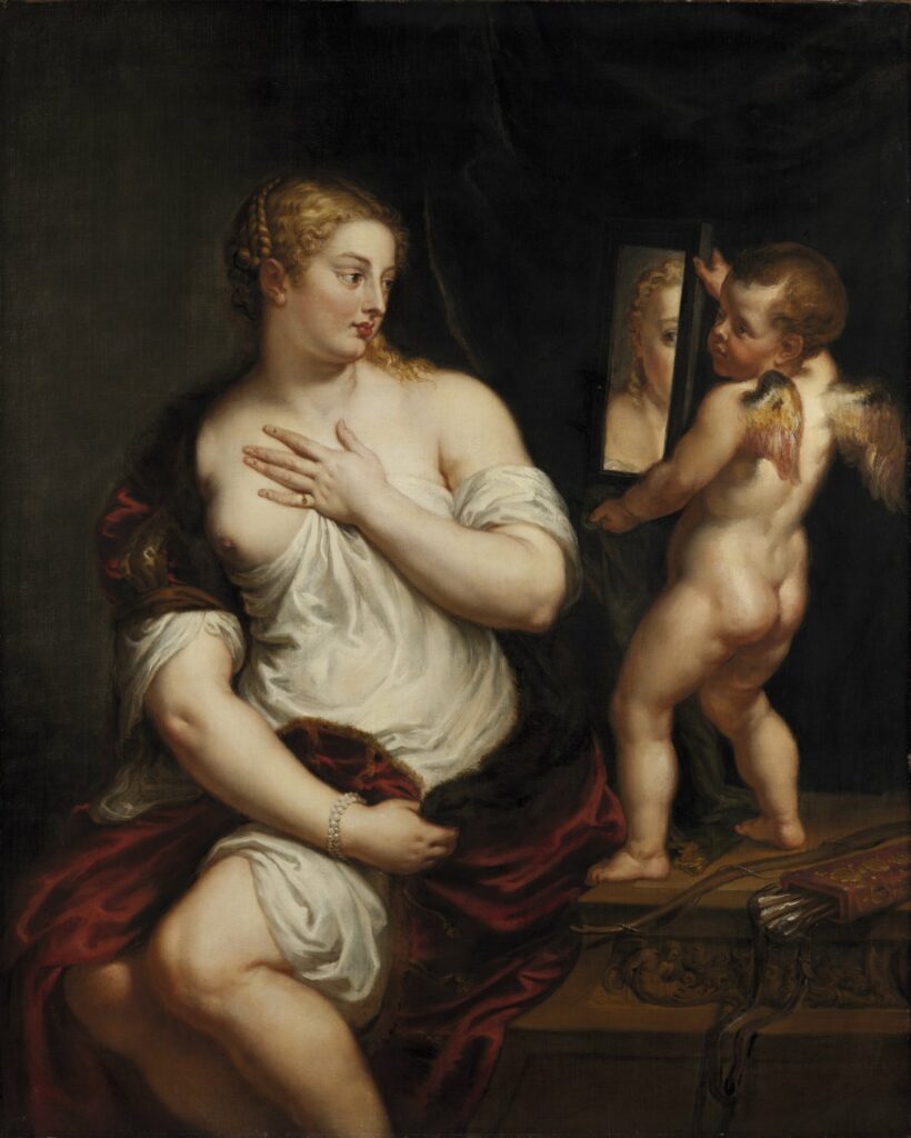 Peter Paul Rubens. Venus y Cupido, hacia 1606 - 1611. Obra antes de la restauración. Óleo sobre lienzo. 137 x 111 cm. Museo Nacional Thyssen-Bornemisza, Madrid.