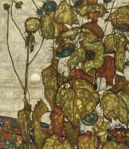 Egon Schiele. "Los girasoles marchitos (Otoño Verano II)", 1914. Colección particular.