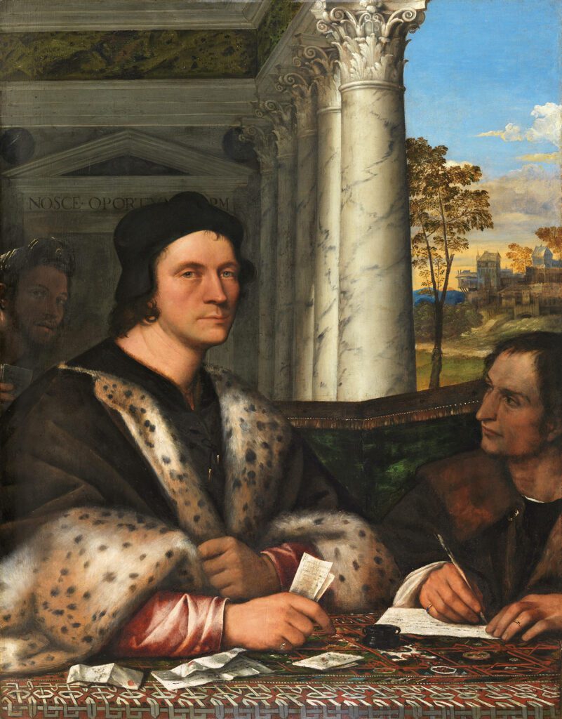 Sebastiano del Piombo. "Retrato de Ferry Carondelet con sus secretarios" (h. 1510-1512). Museo Nacional Thyssen-Bornemisza.