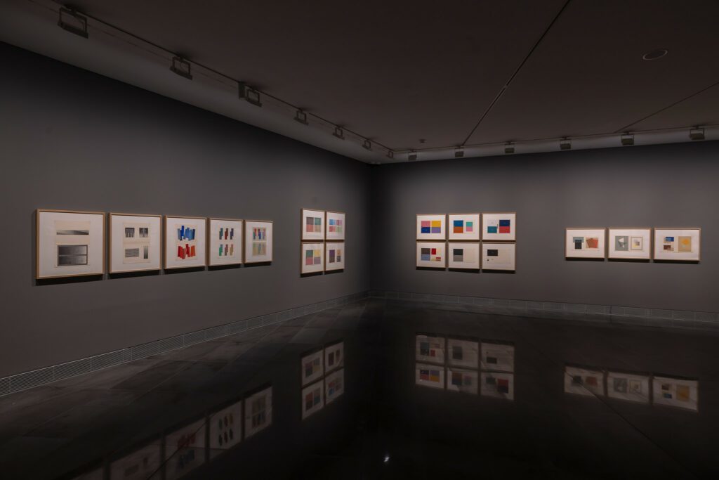 Sala 5. "Interaction of Color", Josef Albers © Manuel Castells. Exposición "En vivo y en directo: color, percepción y experiencia" en el Museo Universidad de Navarra. Fotografía: © Manuel Castells.