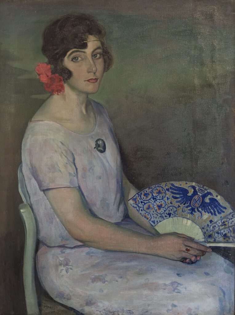 "Lita con abanico" (París, 1964). Óleo sobre lienzo. 100 x 76 cm.